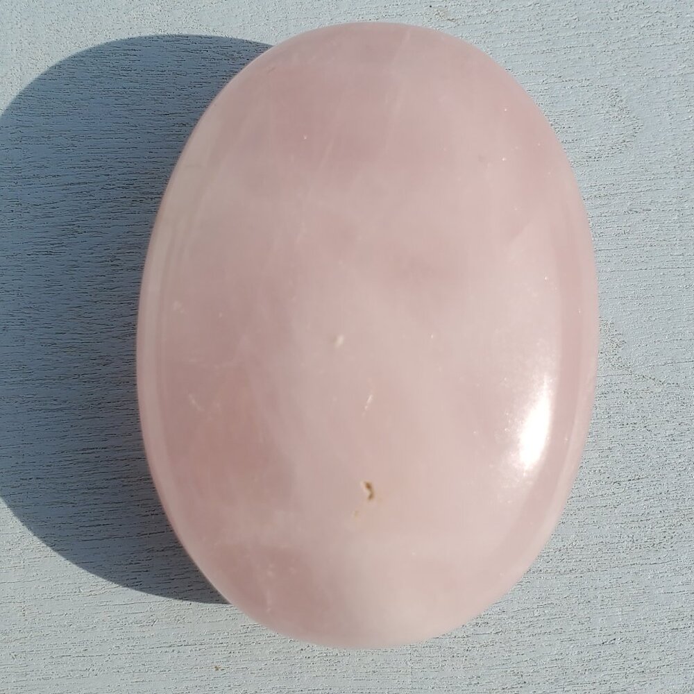 Rose Quartz Palm Pillow Stone (W1)